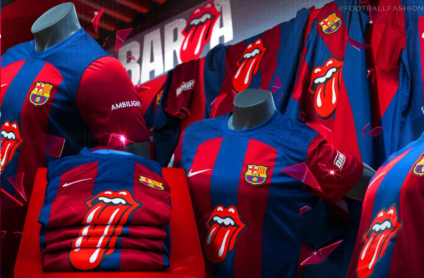FC Barcelona x Rolling Stones 2023 El Clásico Kit - FOOTBALL FASHION