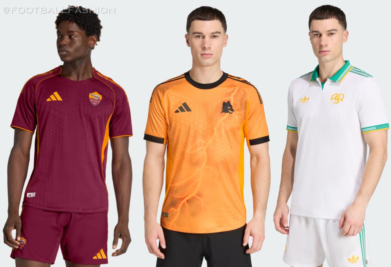 AS Roma adidas 2025 2025/26 Football Kit, 2026 Shirt, 25/26 Soccer Jersey, Camiseta de Futbol 2025-26, Camisa 25-26, Camisola, Trikot, Maglia, Maillot
