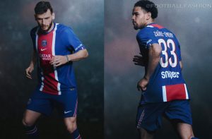 PSG 2026/27 Nike home jersey showing royal blue base and central red stripe