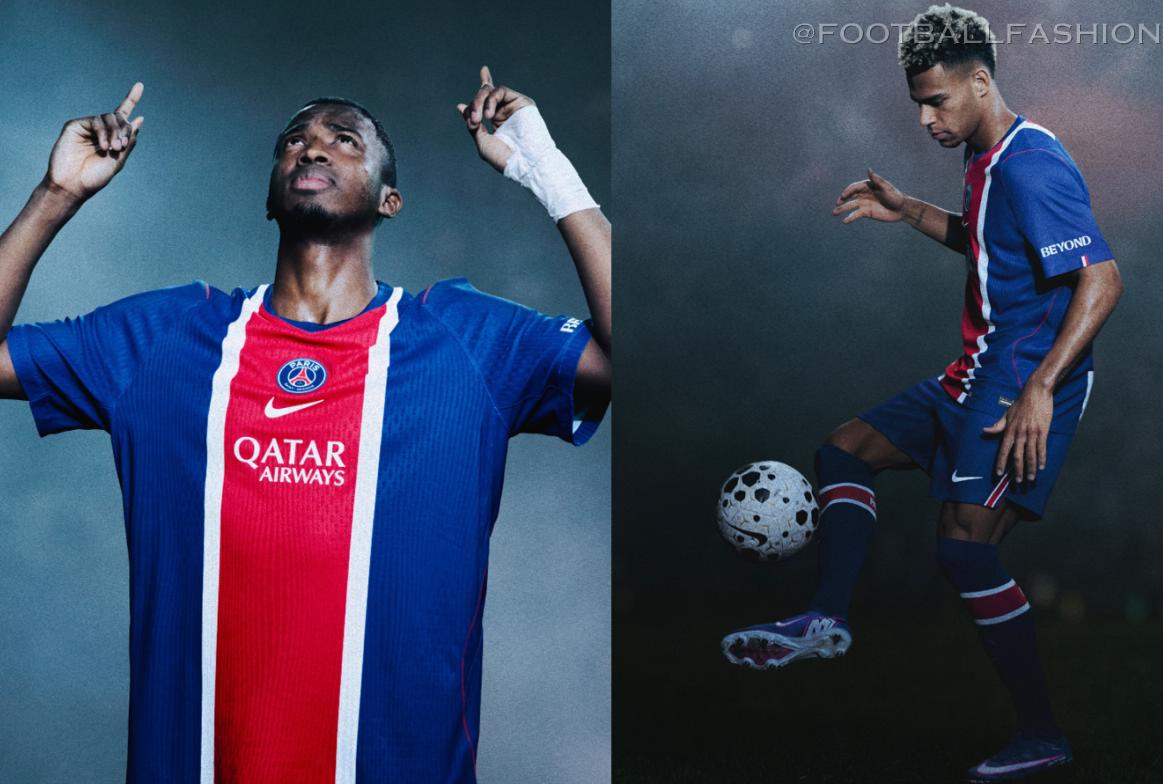 PSG 2026/27 Nike home jersey showing royal blue base and central red stripe