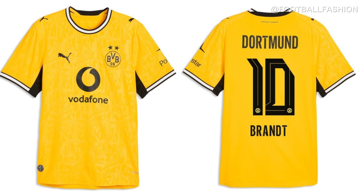 The new Borussia Dortmund 2026/27 Jersey featuring a yellow structural pattern inspired by the Minister Stein colliery and Dortmunder U.