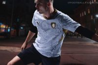 Czechia 2026 PUMA away jersey with gold collar and lion crest badge