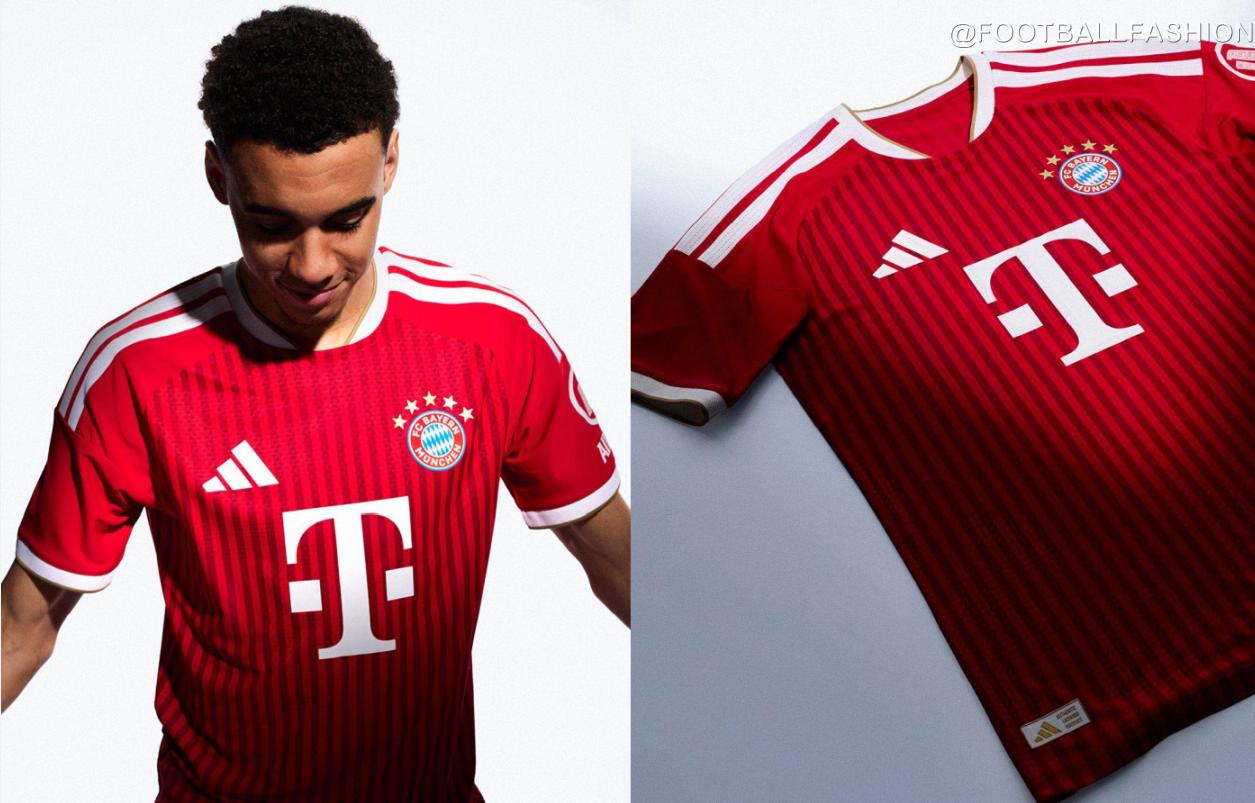 Official FC Bayern 2026/27 home jersey in red and white featuring the special edition cockatoo badge.