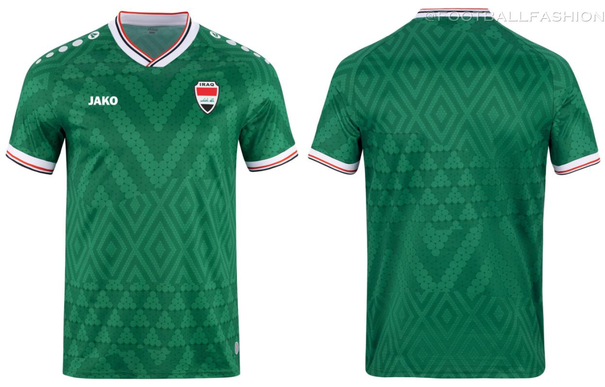 Iraq World Cup 2026 home jersey by Jako featuring the national crest.