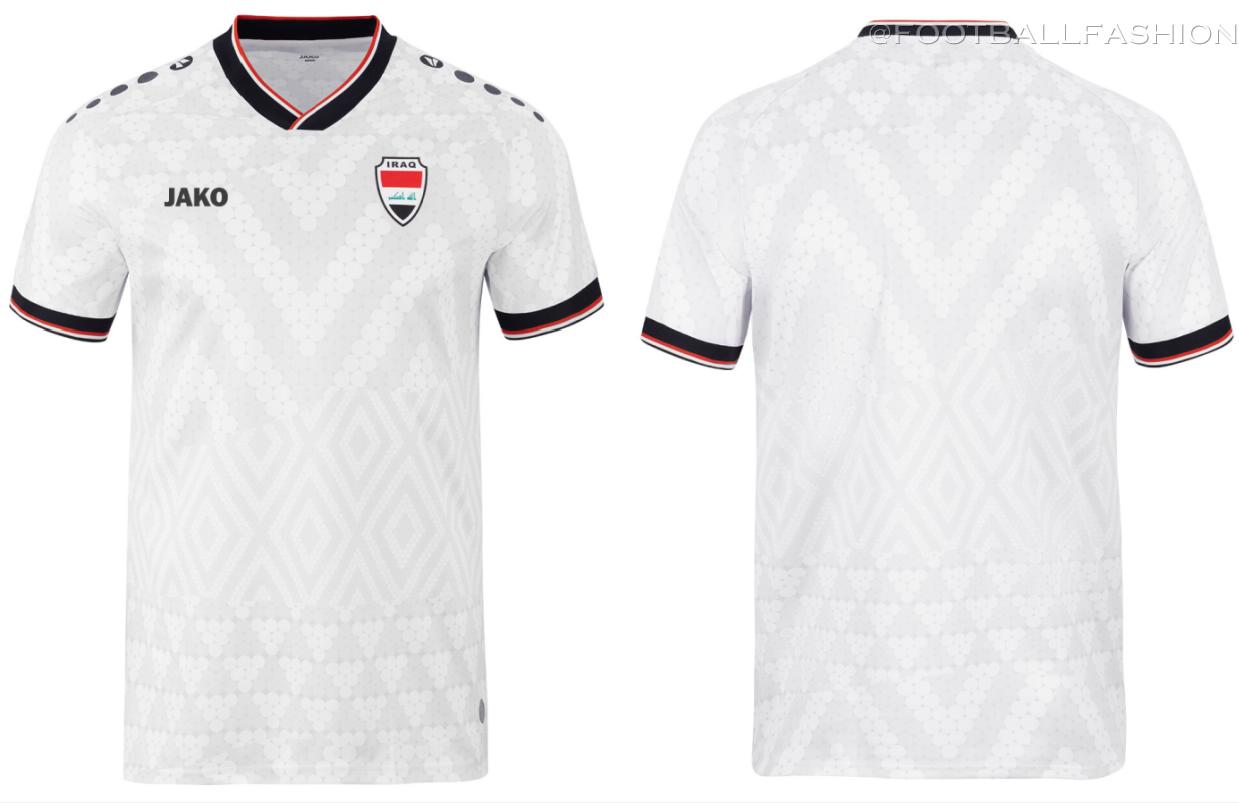 Iraq World Cup 2026 home jersey by Jako featuring the national crest.