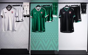 Iraq World Cup 2026 home jersey by Jako featuring the national crest.