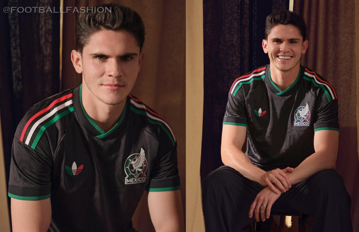 Front view of the Mexico 2026 World Cup Jersey showing the tonal MX pattern and V-neck collar design.