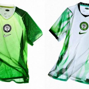 Nike Nigeria 2026/27 Jersey home kit featuring a centered NFF crest and dot-matrix pattern.