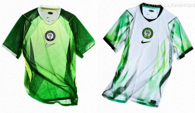 Nike Nigeria 2026/27 Jersey home kit featuring a centered NFF crest and dot-matrix pattern.