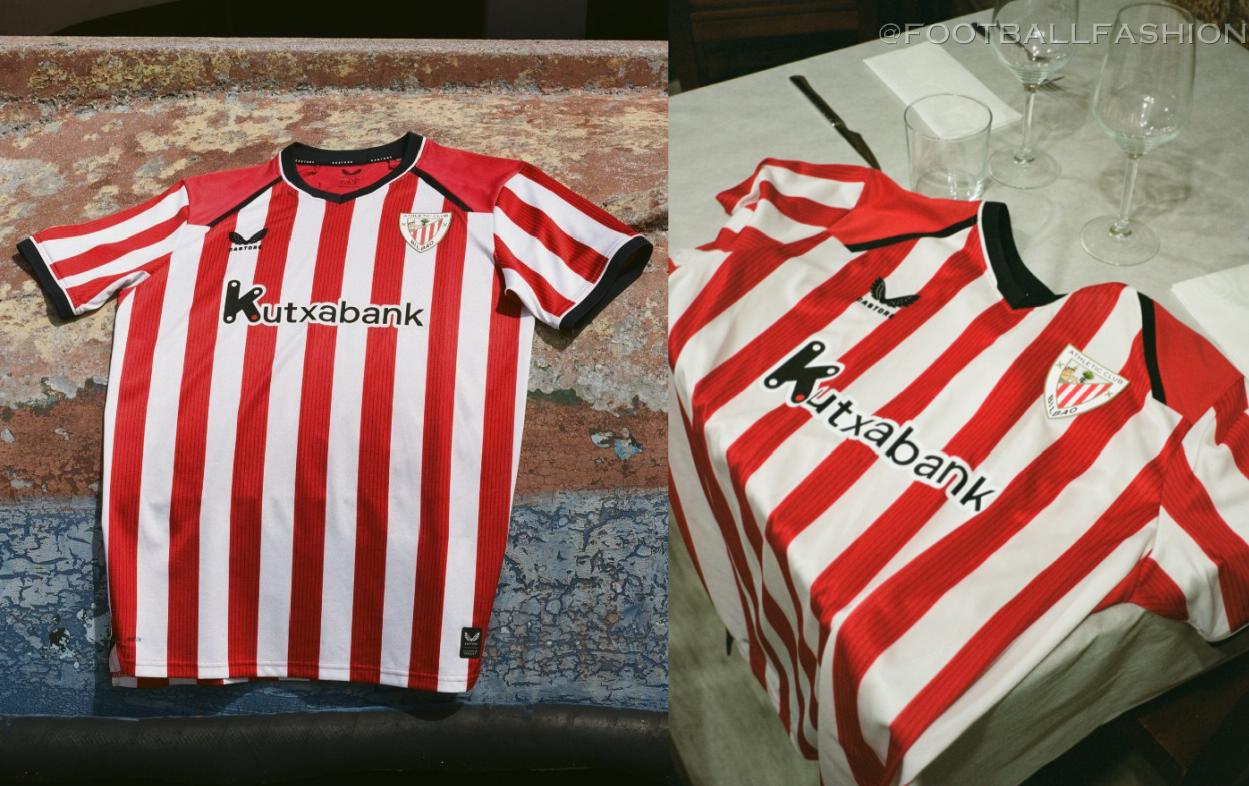 Athletic Club 2026/27 Jersey home kit by Castore featuring a seven-stripe design.