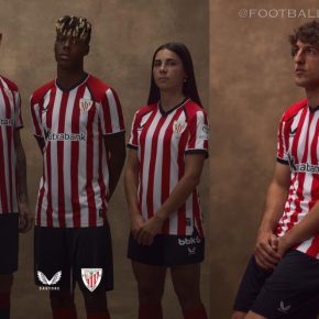 Athletic Club 2026/27 Jersey home kit by Castore featuring a seven-stripe design.