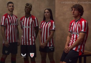 Athletic Club 2026/27 Jersey home kit by Castore featuring a seven-stripe design.