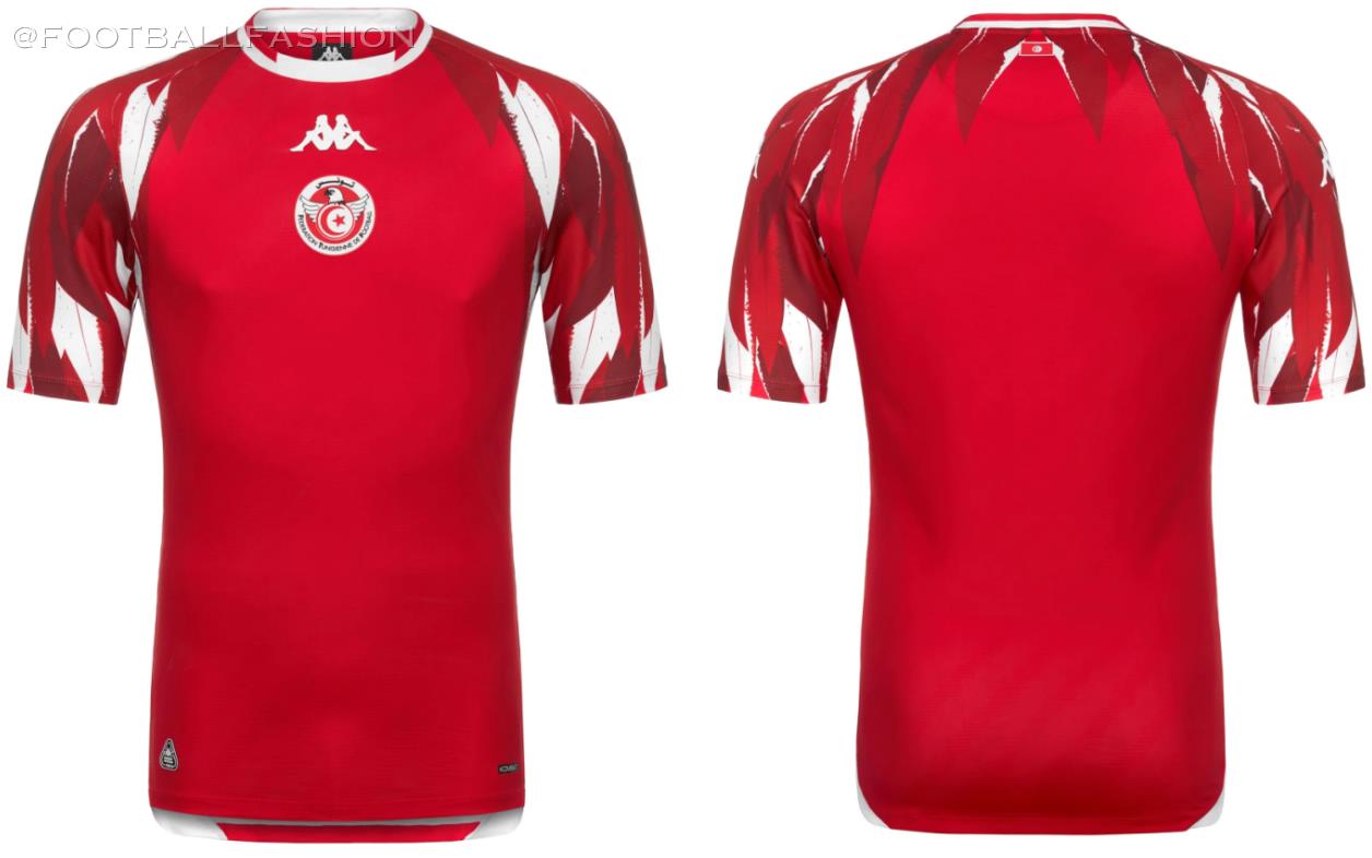 View of the new Tunisia World Cup 2026 jersey or kit by Kappa