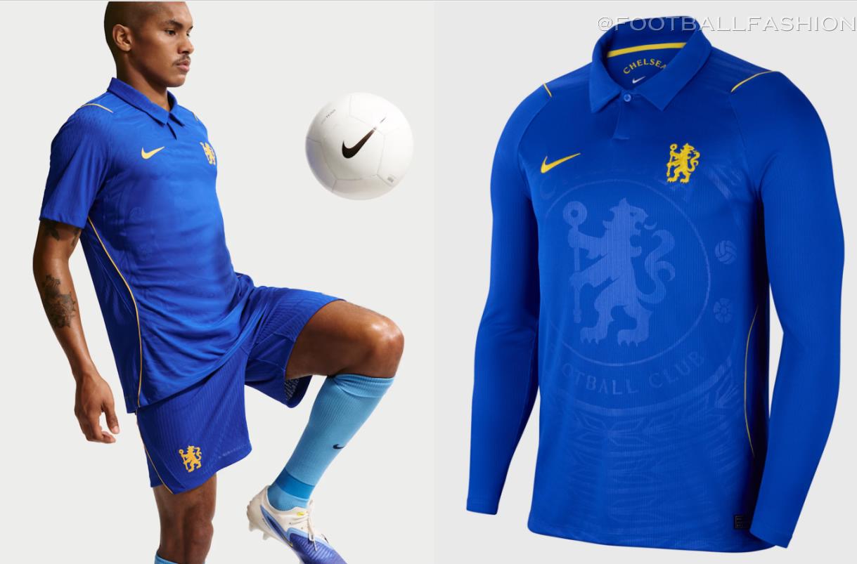 Blue Nike Chelsea 2026/27 jersey featuring a button-down collar and refreshed club crest