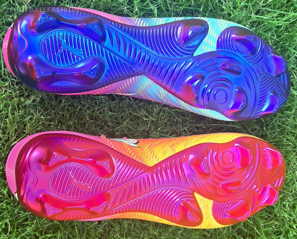 PUMA FUTURE 9 ULTIMATE FG soccer cleats in Poison Pink-Sun Stream-Bright Aqua-PUMA White SHOWTIME PACK colorway