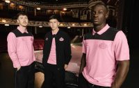 The pink and black Sunderland AFC Elvis 2026/27 jersey away kit by hummel featuring 1950s design motifs.