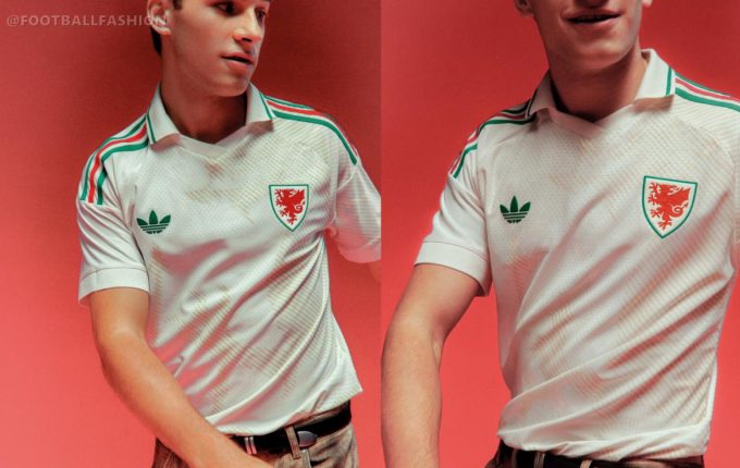 Cream and green adidas Wales 2026/27 Jersey away kit