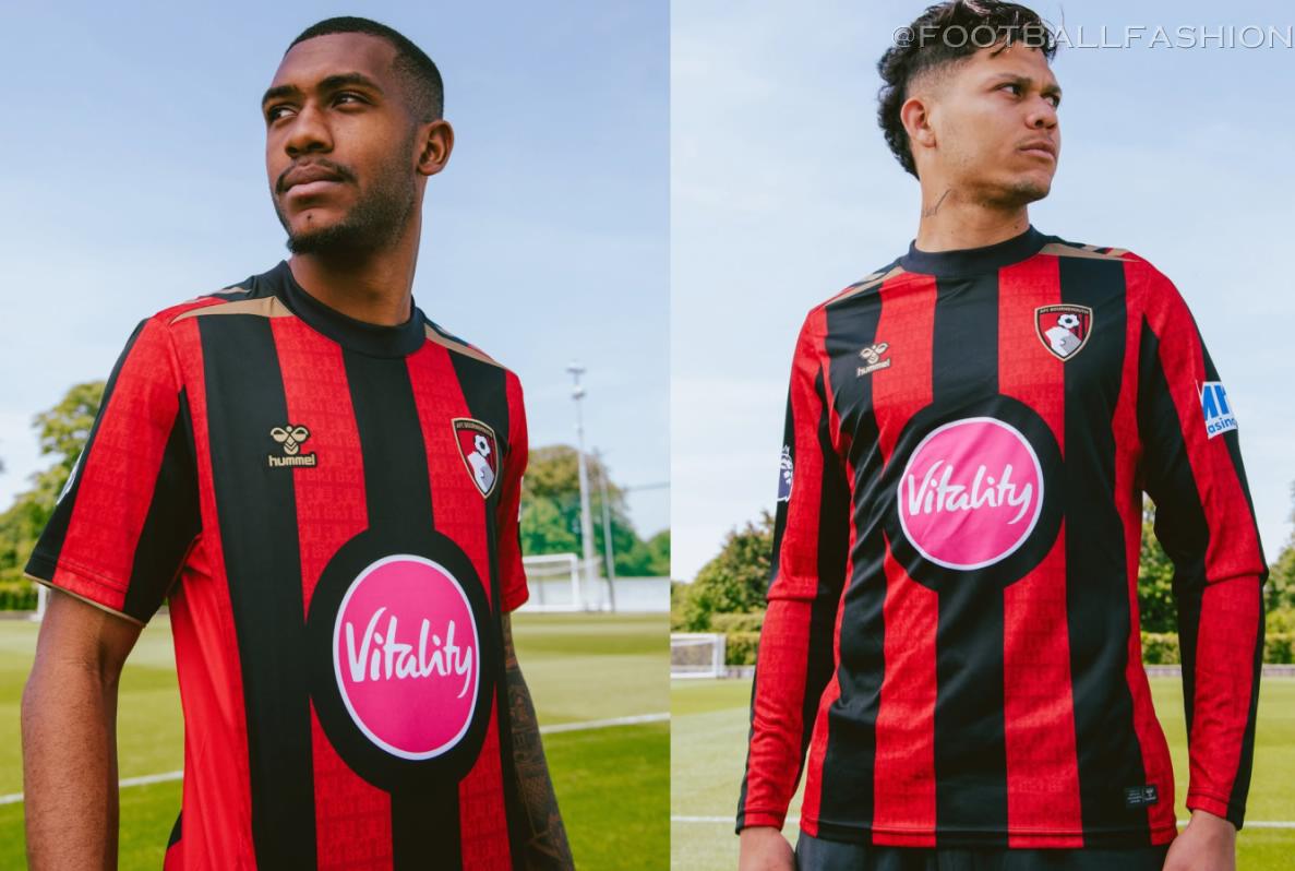 AFC Bournemouth 2026/27 jersey by hummel, displaying the traditional wide red and black vertical stripes.