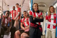 Brentford Football Club 2026/27 Jersey by Joma featuring classic red and white stripes with honey yellow details.