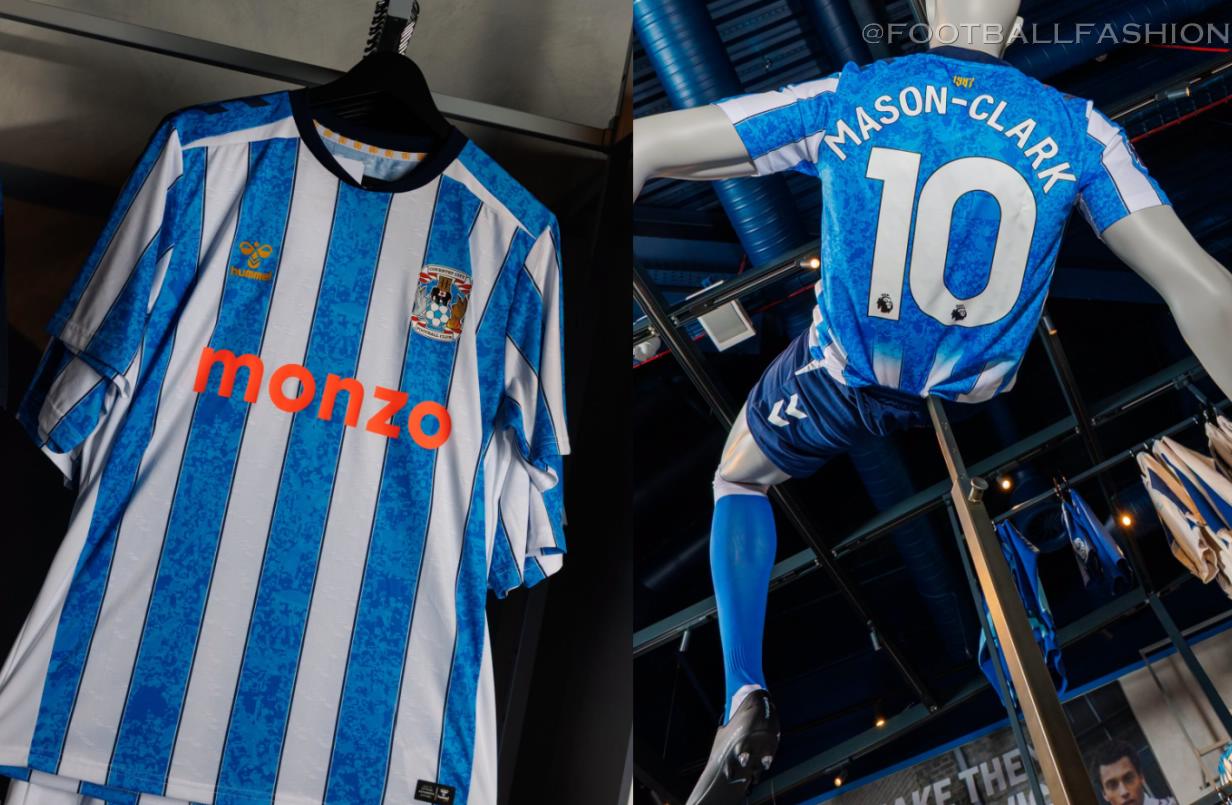 Coventry City 2026/27 home jersey by hummel with Sky Blue jacquard stripes