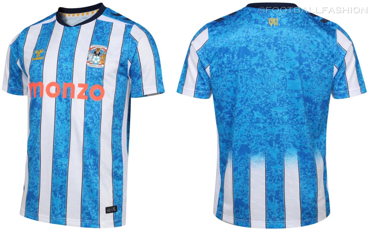 Coventry City 2026/27 home jersey by hummel with Sky Blue jacquard stripes