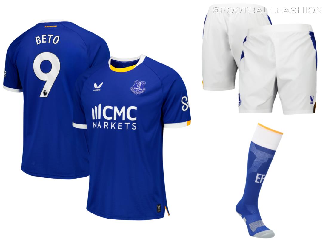 Everton Football Club 2026/27 Castore home jersey with trinity amber trim