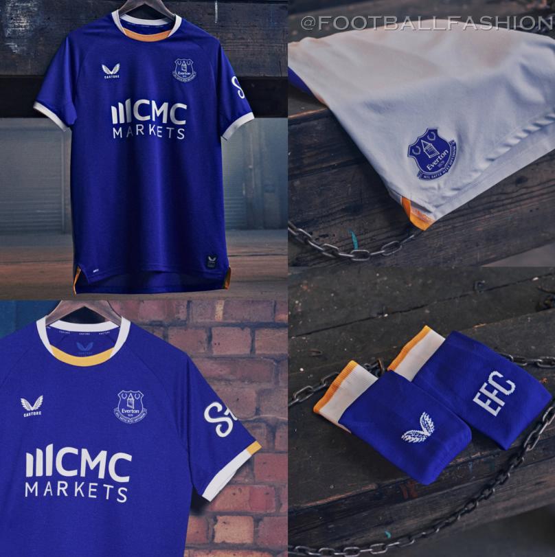 Everton Football Club 2026/27 Castore home jersey with trinity amber trim
