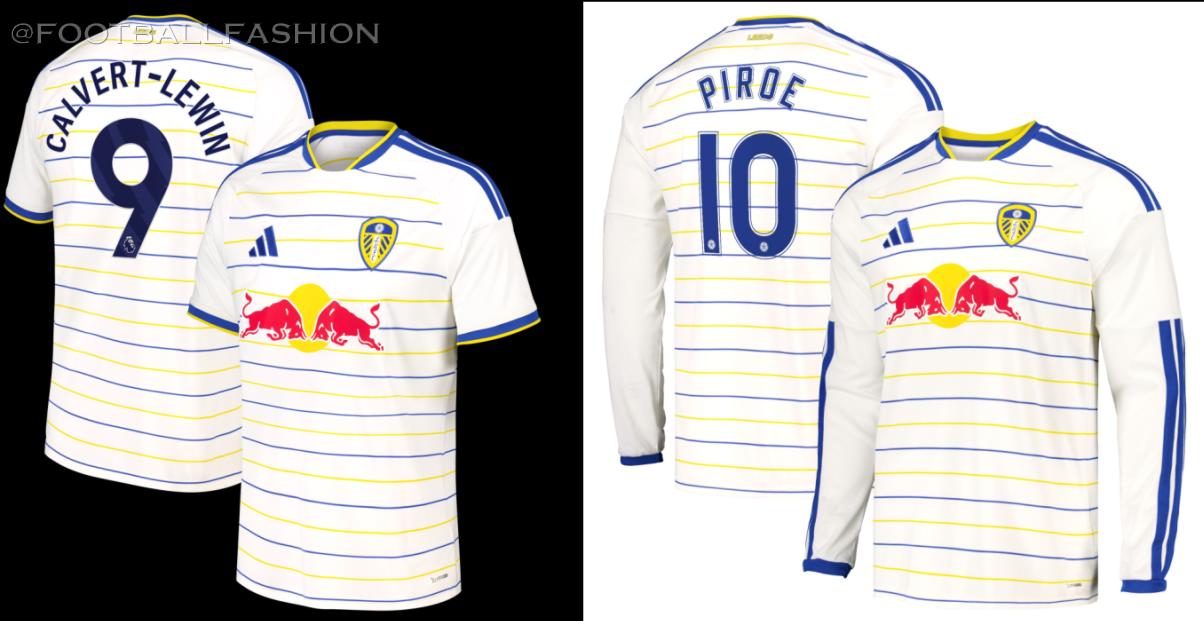 adidas Leeds United 2026/27 home jersey in classic white with subtle blue and yellow horizontal stripes