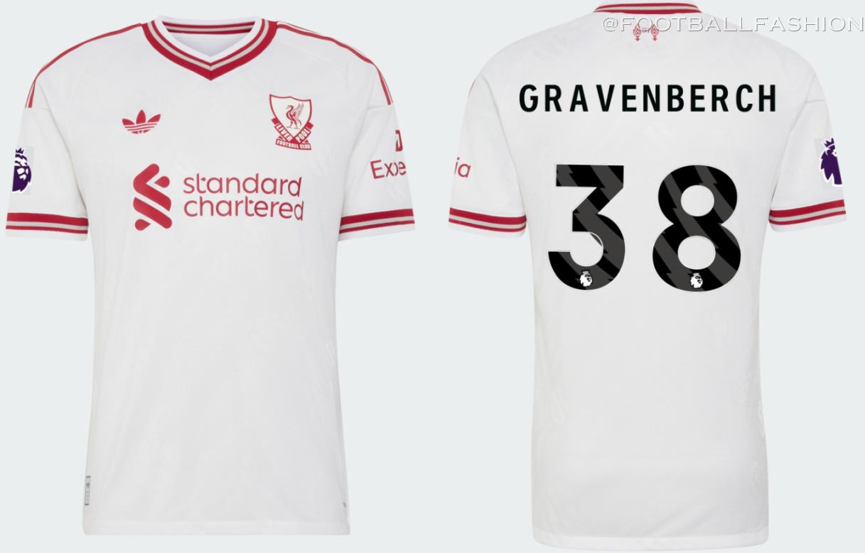 Liverpool FC 2026/27 Jersey white adidas away shirt with red and grey details and Trefoil logo
