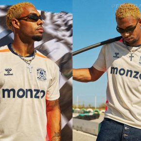 Coventry City 2026/27 jersey away kit featuring off-white fabric with hot coral side panels and navy accents