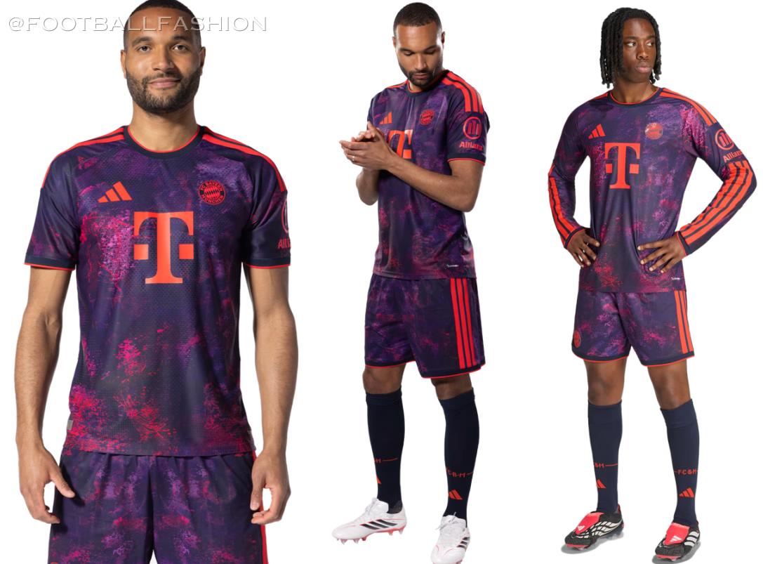 FC Bayern Munich 2026/27 adidas Champions League kit in navy-purple with red trim