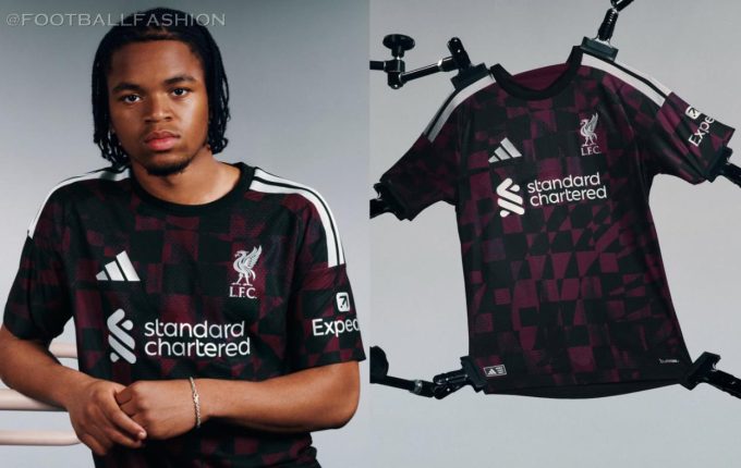 Liverpool 2026/27 adidas third kit in black with maroon and silver detailing