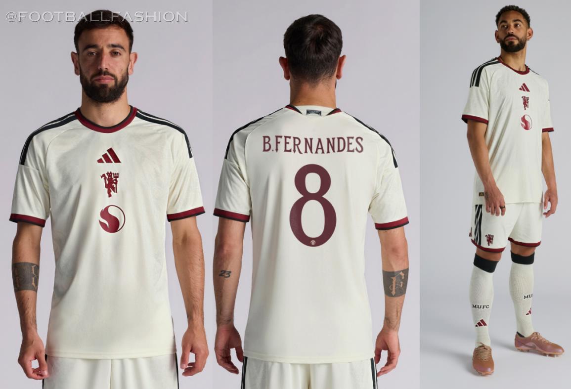 Manchester United 2026/27 adidas third kit ivory jersey with rose pattern