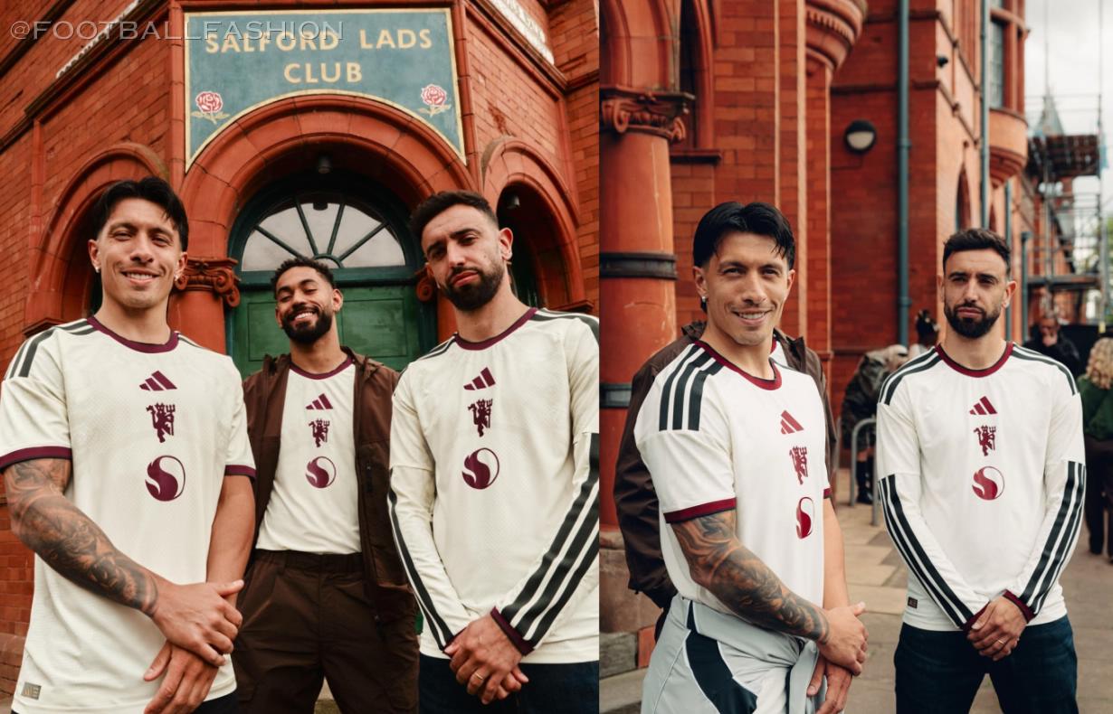 Manchester United 2026/27 adidas third kit ivory jersey with rose pattern