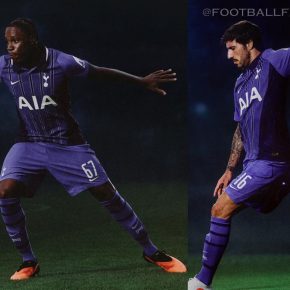 Tottenham 2026/27 kit Nike third jersey in purple with dark purple pinstripes and polo collar