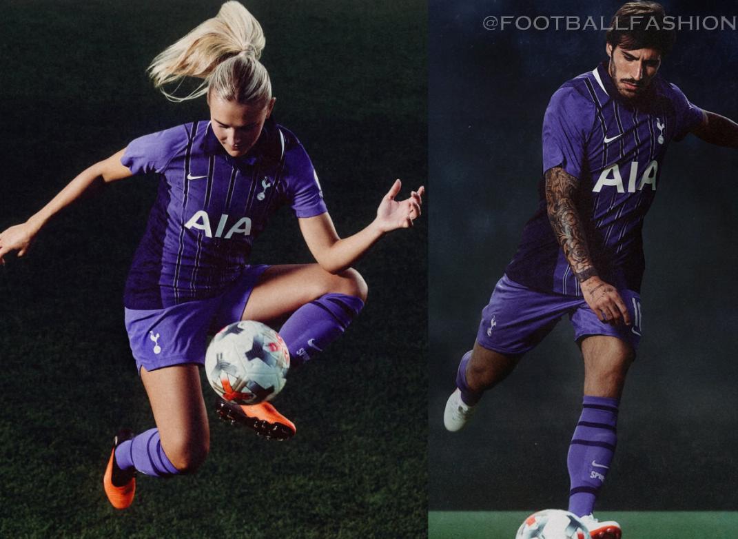 Tottenham 2026/27 kit Nike third jersey in purple with dark purple pinstripes and polo collar