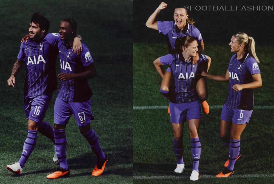 Tottenham 2026/27 kit Nike third jersey in purple with dark purple pinstripes and polo collar