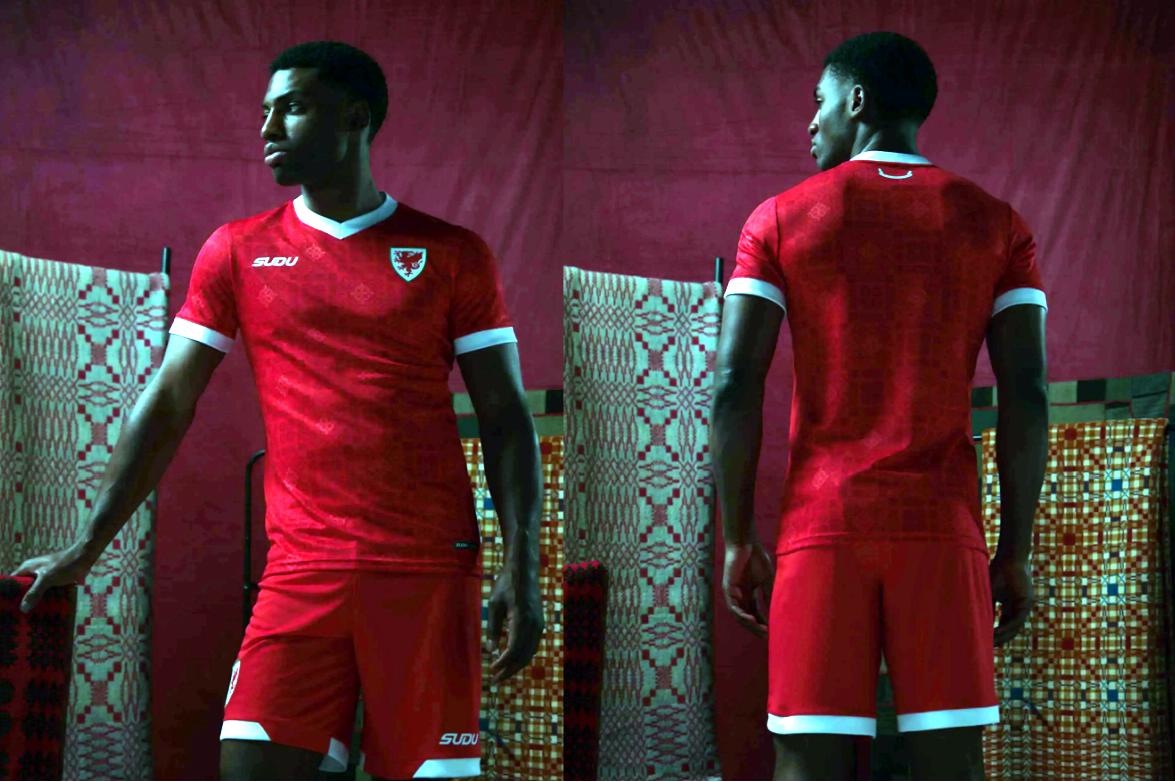The official Wales 2026/28 home jersey by SUDU in iconic Welsh red with an embossed tapestry pattern.