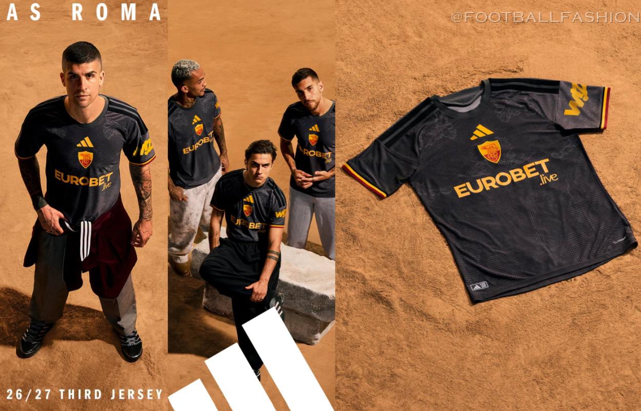 AS Roma 2026/27 adidas home, away, and third kit jerseys