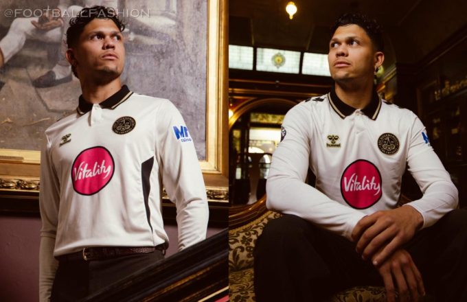 Bournemouth 2026/27 third kit featuring a cream shirt with a black fold-over collar, black hummel chevrons, and embroidered black and gold Cherry logo.