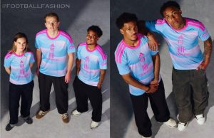 Fulham FC 2026/27 adidas third kit jersey in light blue and neon pink