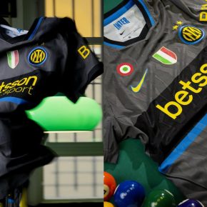 Inter Milan 2026/27 Third Jersey by Nike featuring Iron Ore base, black chest stripe, and yellow crest