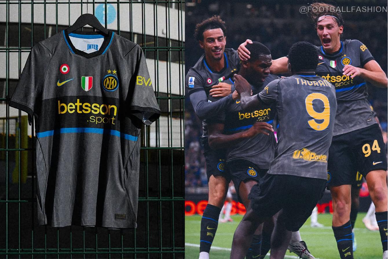 Inter Milan 2026/27 Third Jersey by Nike featuring Iron Ore base, black chest stripe, and yellow crest