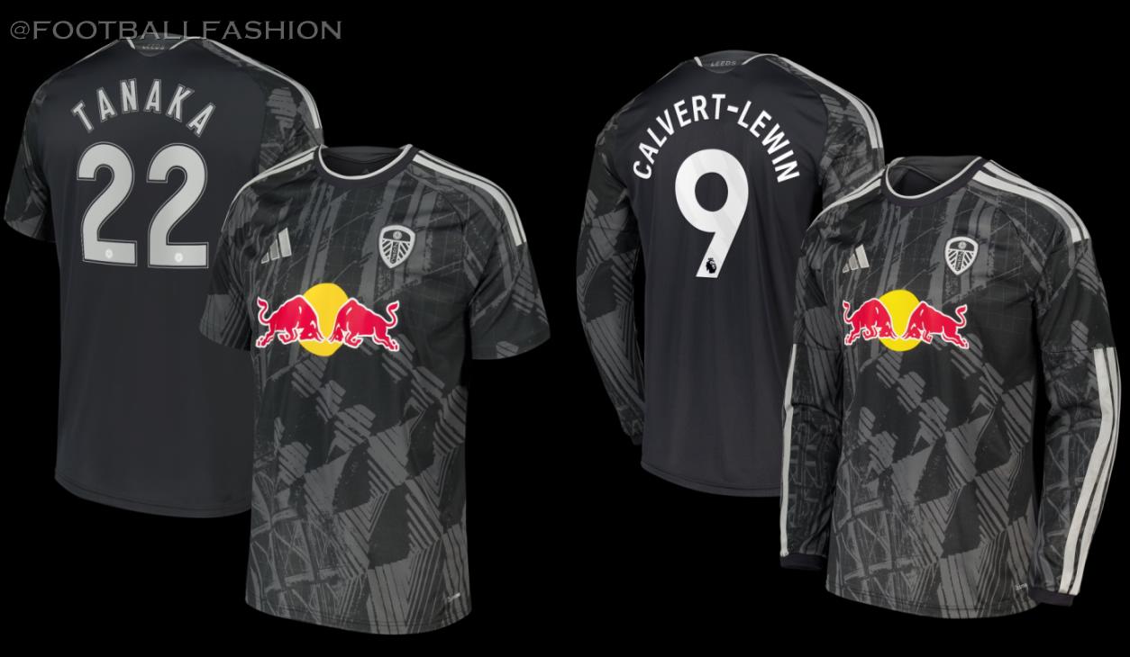 Carbon grey and silver adidas third Leeds 2026/27 kit featuring an all-over architectural graphic