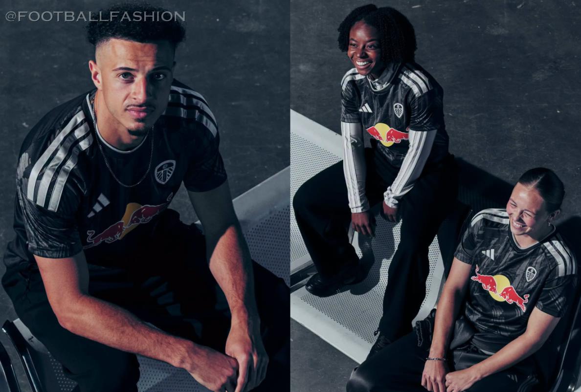 Carbon grey and silver adidas third Leeds 2026/27 kit featuring an all-over architectural graphic