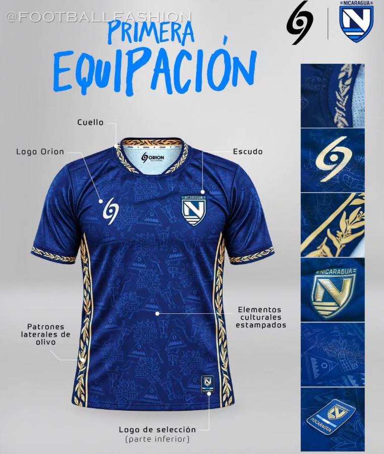 Nicaragua 2026/27 Jersey home and away kits by Orion featuring cultural elements and team crests