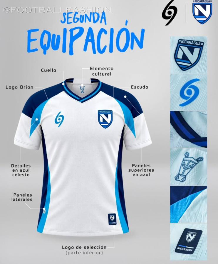 Nicaragua 2026/27 Jersey home and away kits by Orion featuring cultural elements and team crests