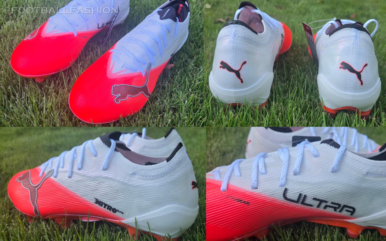 PUMA ULTRA NITRO 7 firm ground soccer boots resting on a natural grass pitch
