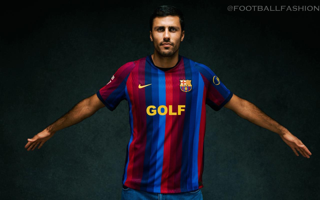 FC Barcelona 2026/27 Nike El Clásico jersey featuring Tyler The Creator GOLF WANG logo