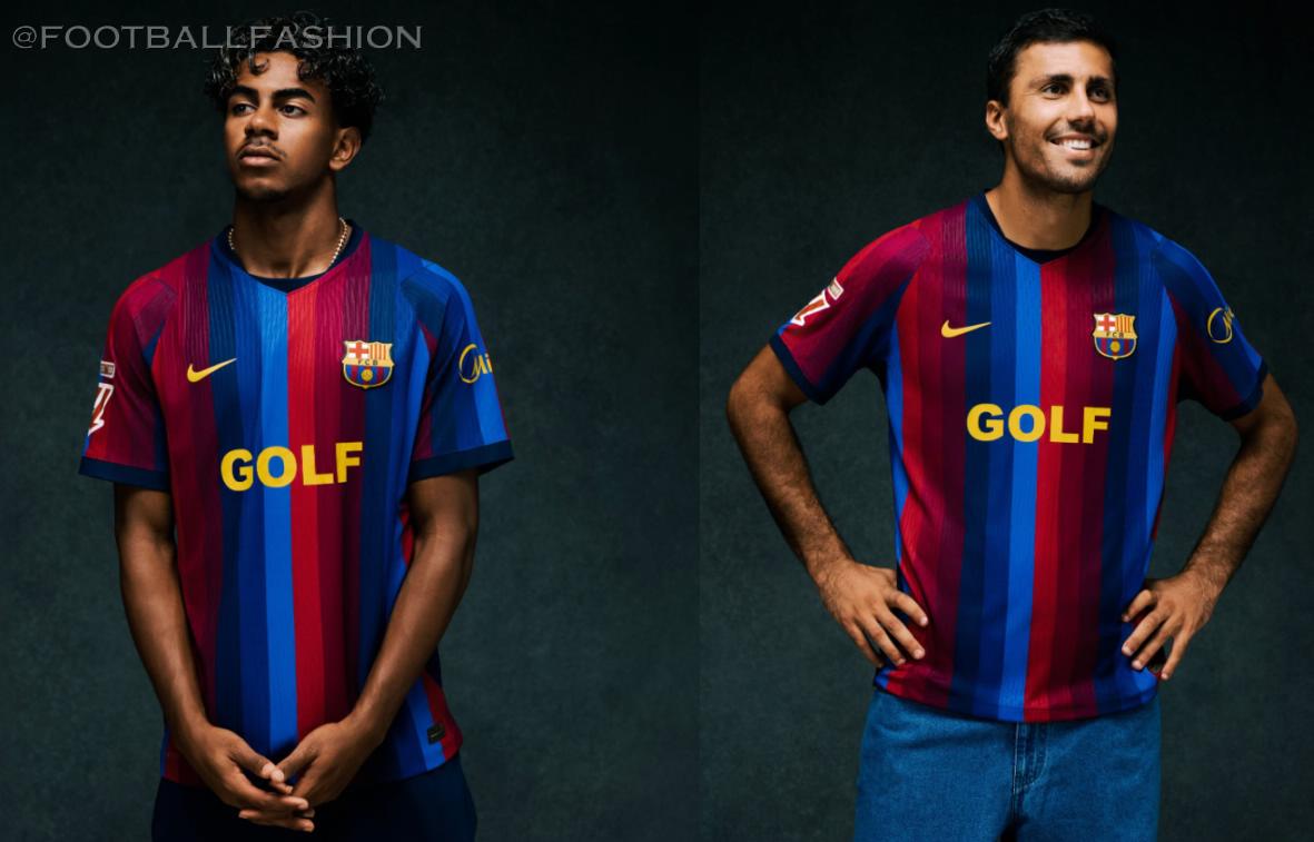 FC Barcelona 2026/27 Nike El Clásico jersey featuring Tyler The Creator GOLF WANG logo